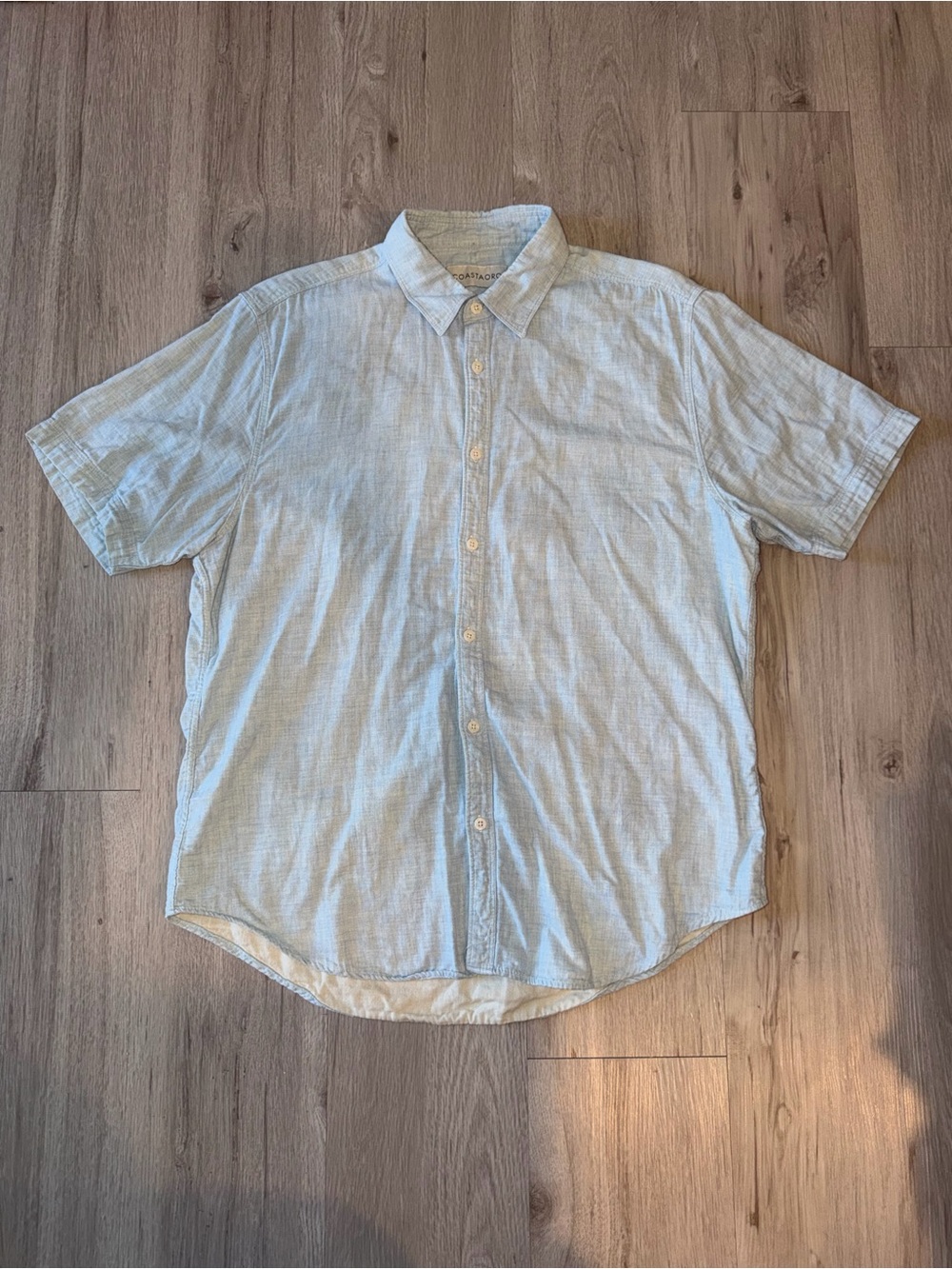 Men’s Light Blue Short-Sleeve Button-Down Shirt - Unbranded